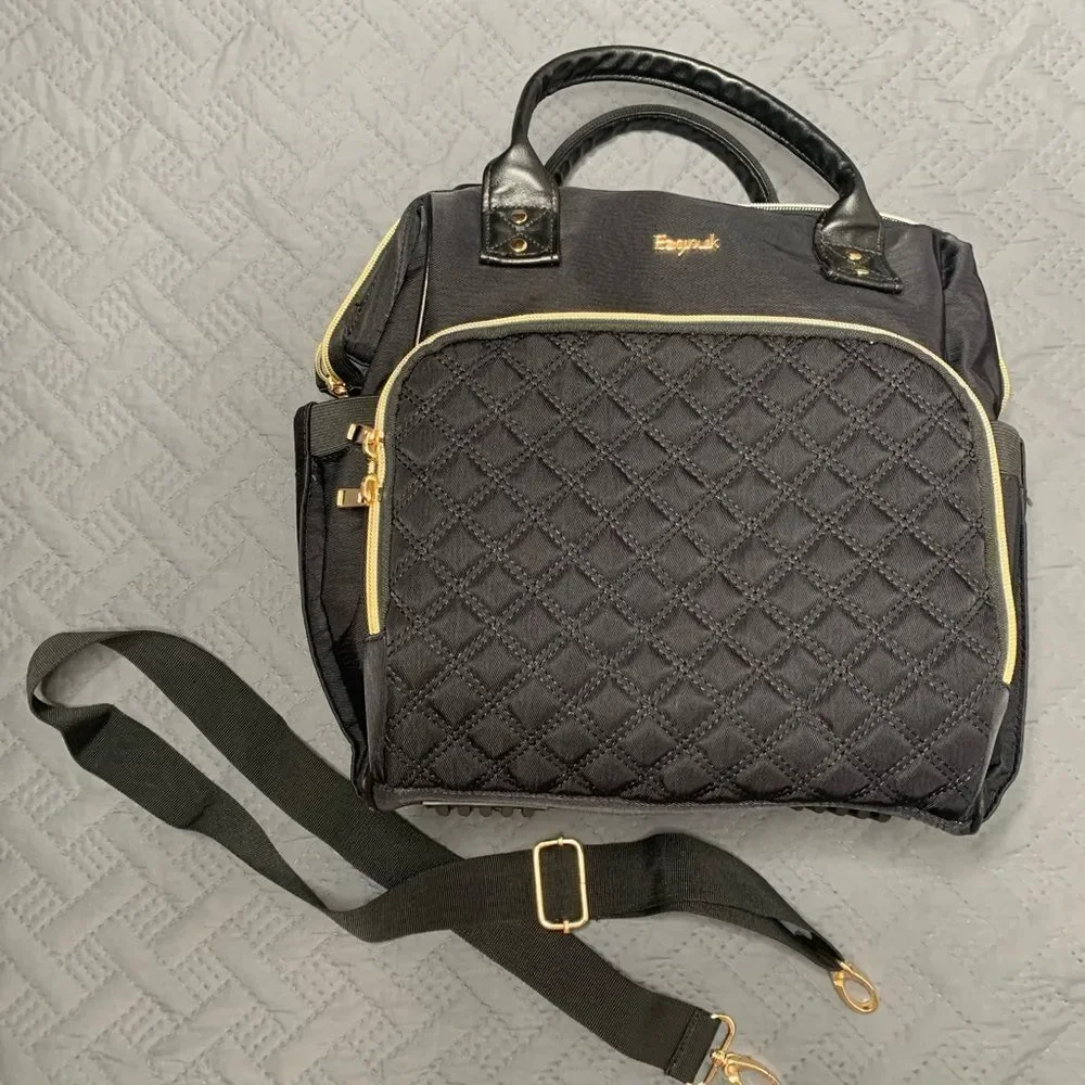 Black Diaper Bag with Teddy Bear